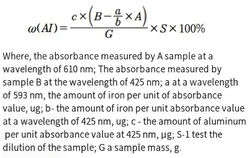 the content of aluminum and iron in 3