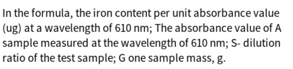 the content of aluminum and iron in slag was determined by colorimetric method 5