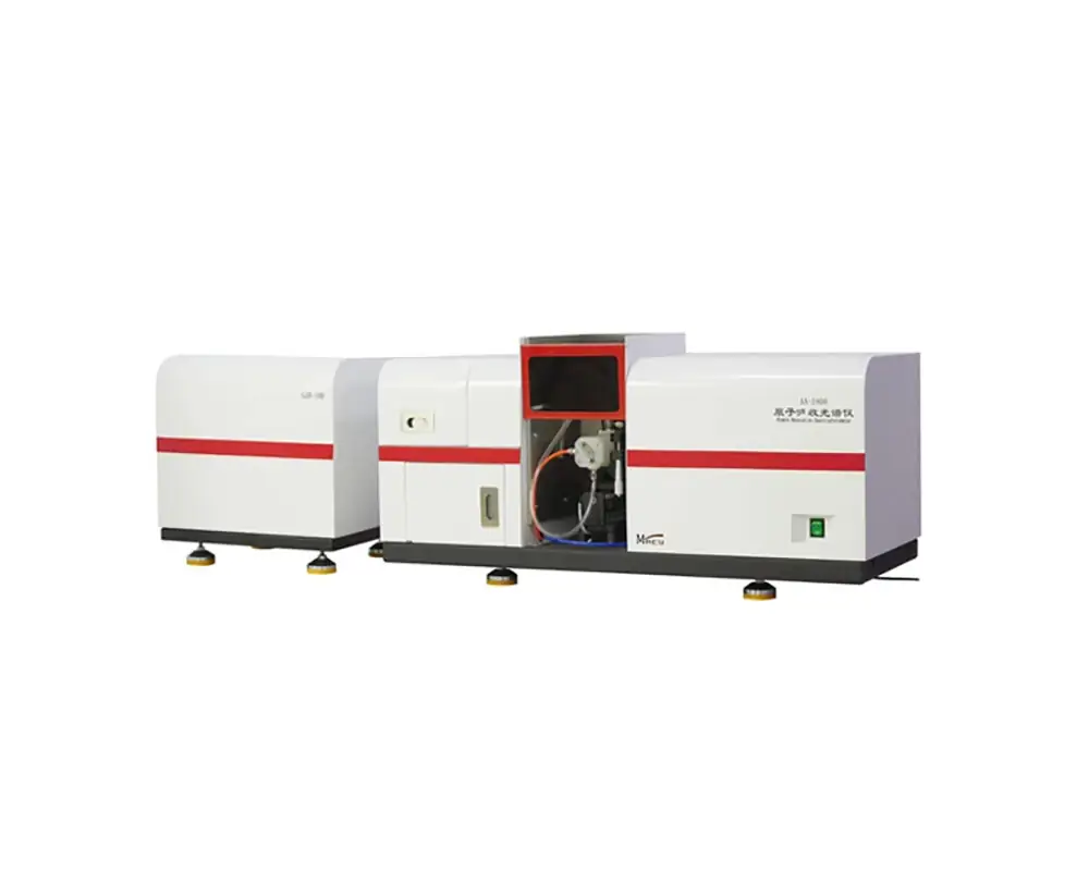 MacyLab AA-1800E integrated platform showing flame and graphite furnace modules for laboratory elemental analysis
